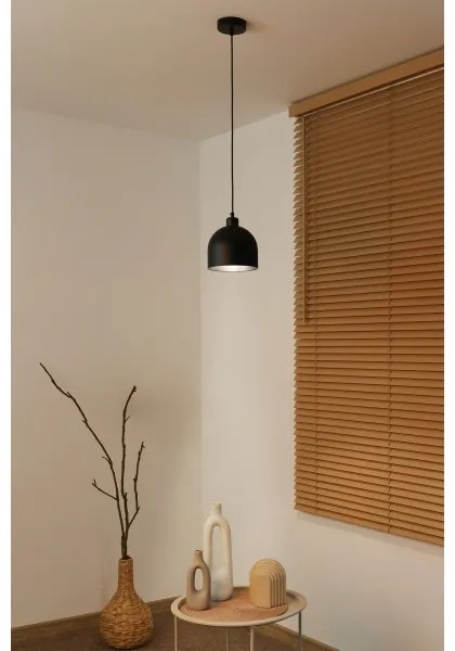 Duolla IRONLINE - Pendul pe cablu, 1x E27/15W/230V, Ø 17 cm, negru