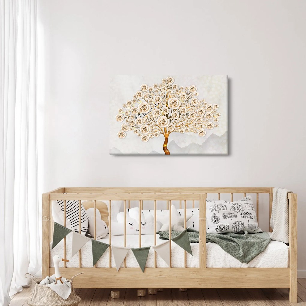 Tablou cu copac cu flori (90x60 cm)