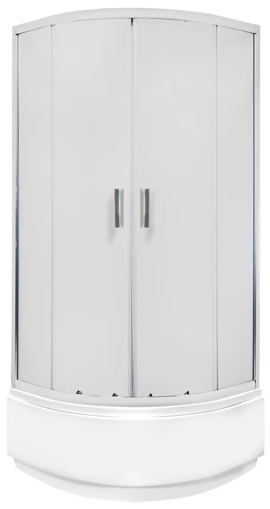 Cabină de duș cu tavă adâncă Malibu GL 80 curbată cu spate curbat