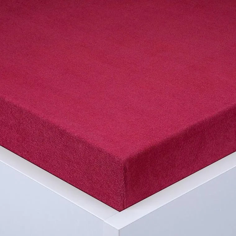 decoDoma Cearşaf cu elastic frotir EXCLUSIVE culoarea vinului 180 x 200 cm