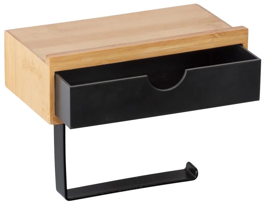 WENKO 24754100 - Suport pentru hârtie igienică BAMBUSA 18,5x14 cm maro/negru