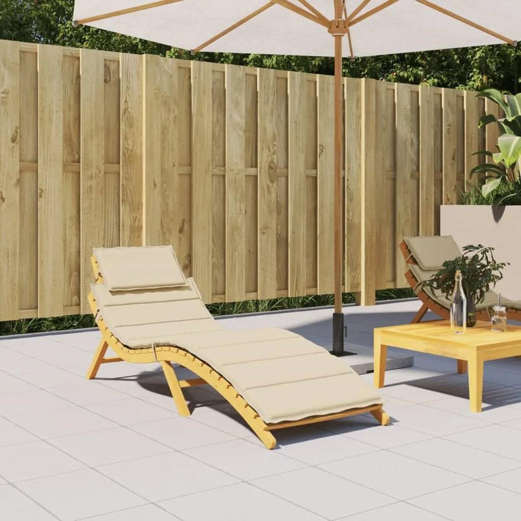 Perna de sezlong, bej, 186x58x3 cm, textil oxford