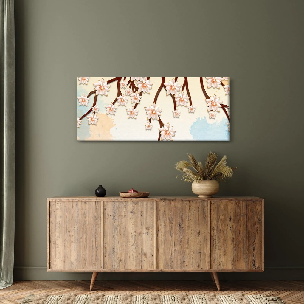 Tablou - Flori colorate pe ramuri (120x50 cm)