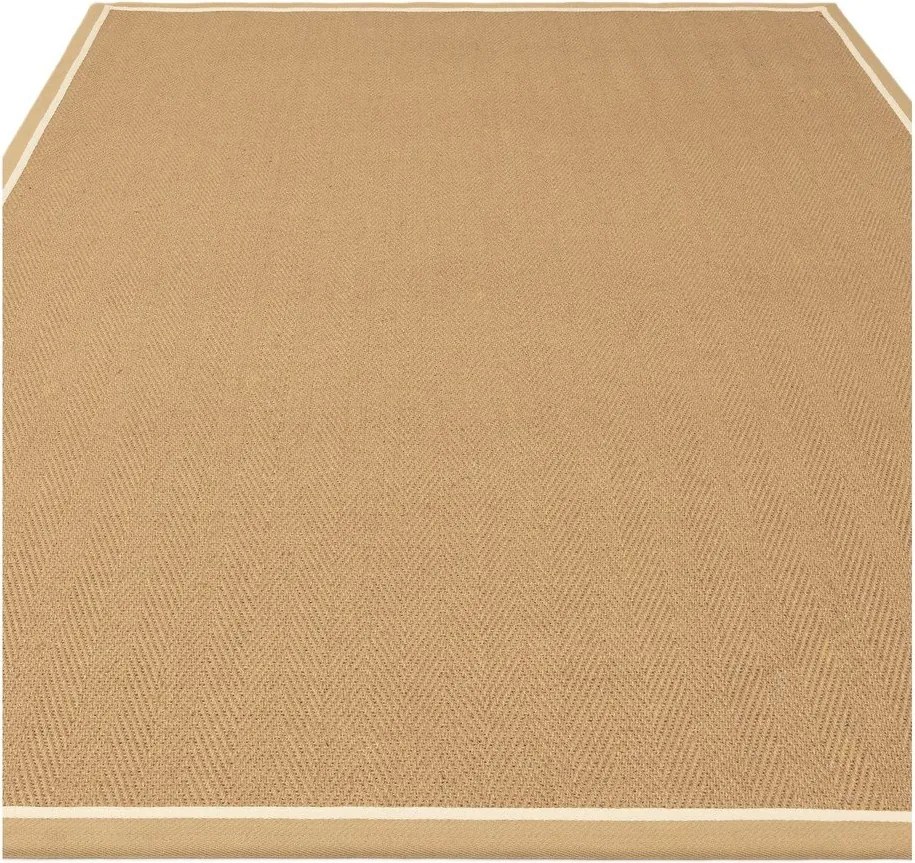 Covor tip traversă în culoare naturală reversibil, țesut manual din iută 68x240 cm Bordo Herringbone Linen – Asiatic Carpets