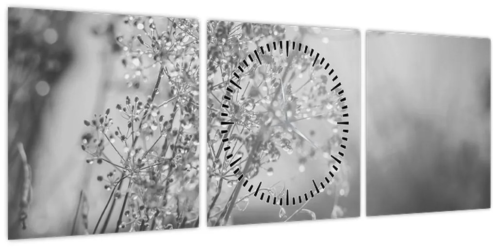 Tablou - Pajiște după ploaie (cu ceas) (90x30 cm)