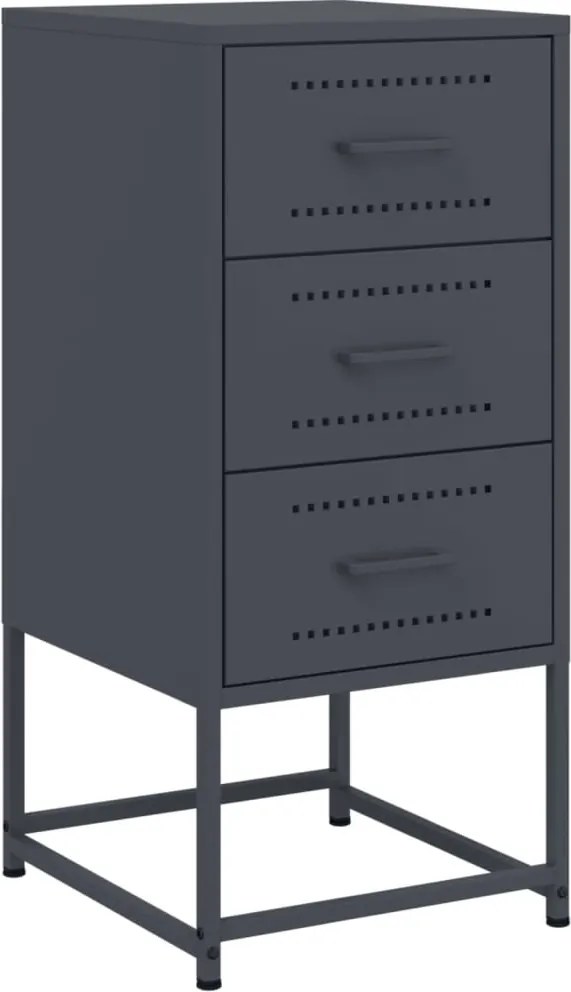 vidaXL Noptieră, antracit, 36x39x78 cm, oțel