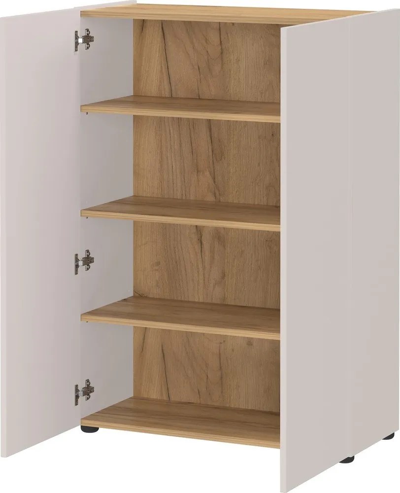 Dulap crem cu aspect de lemn de stejar 74x105x33 cm Alviano – Germania