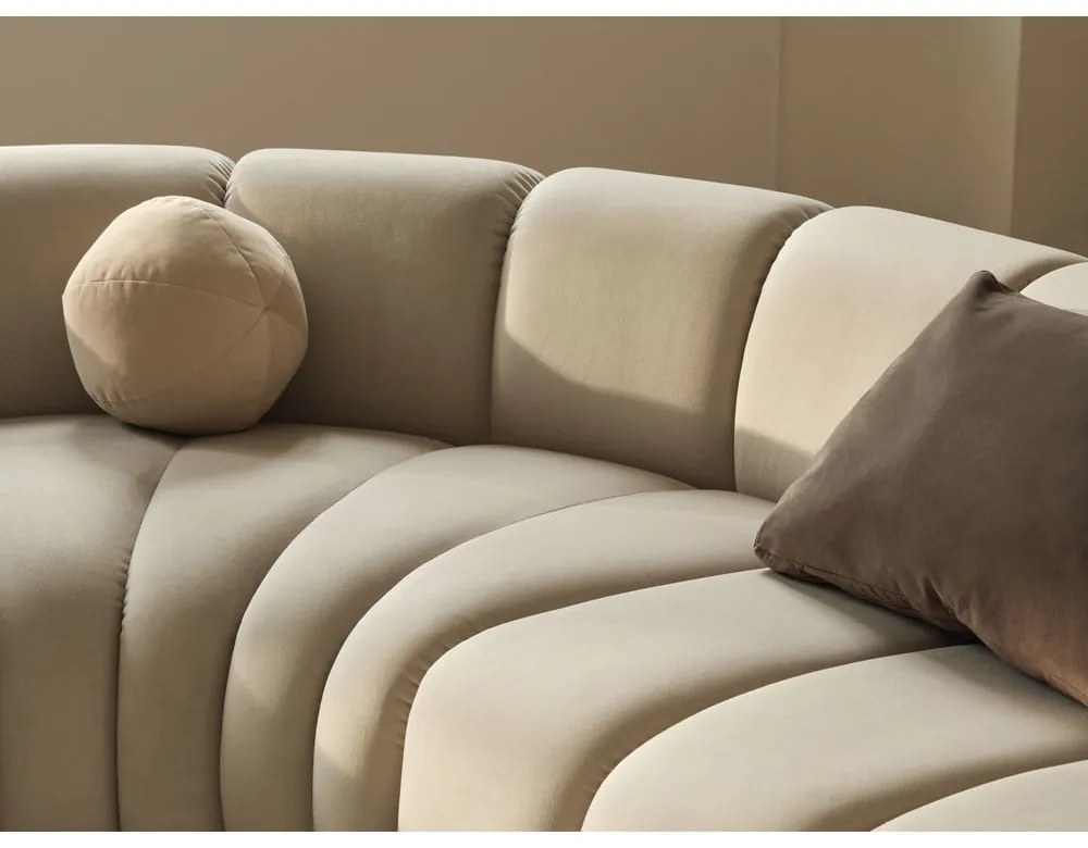 Colțar modular gri deschis cu tapițerie din chenille Lupine – Micadoni