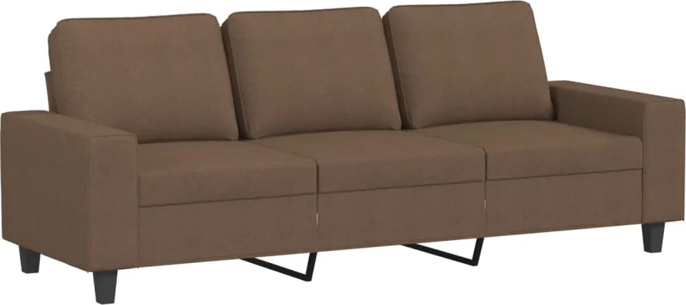 vidaXL Canapea cu 3 locuri, maro, 180 cm, material textil