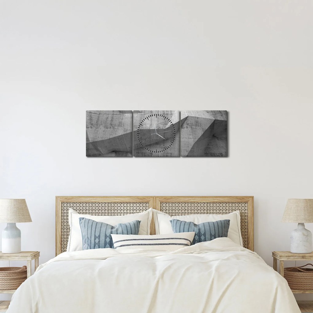 Tablou - 3D zid (cu ceas) (90x30 cm)