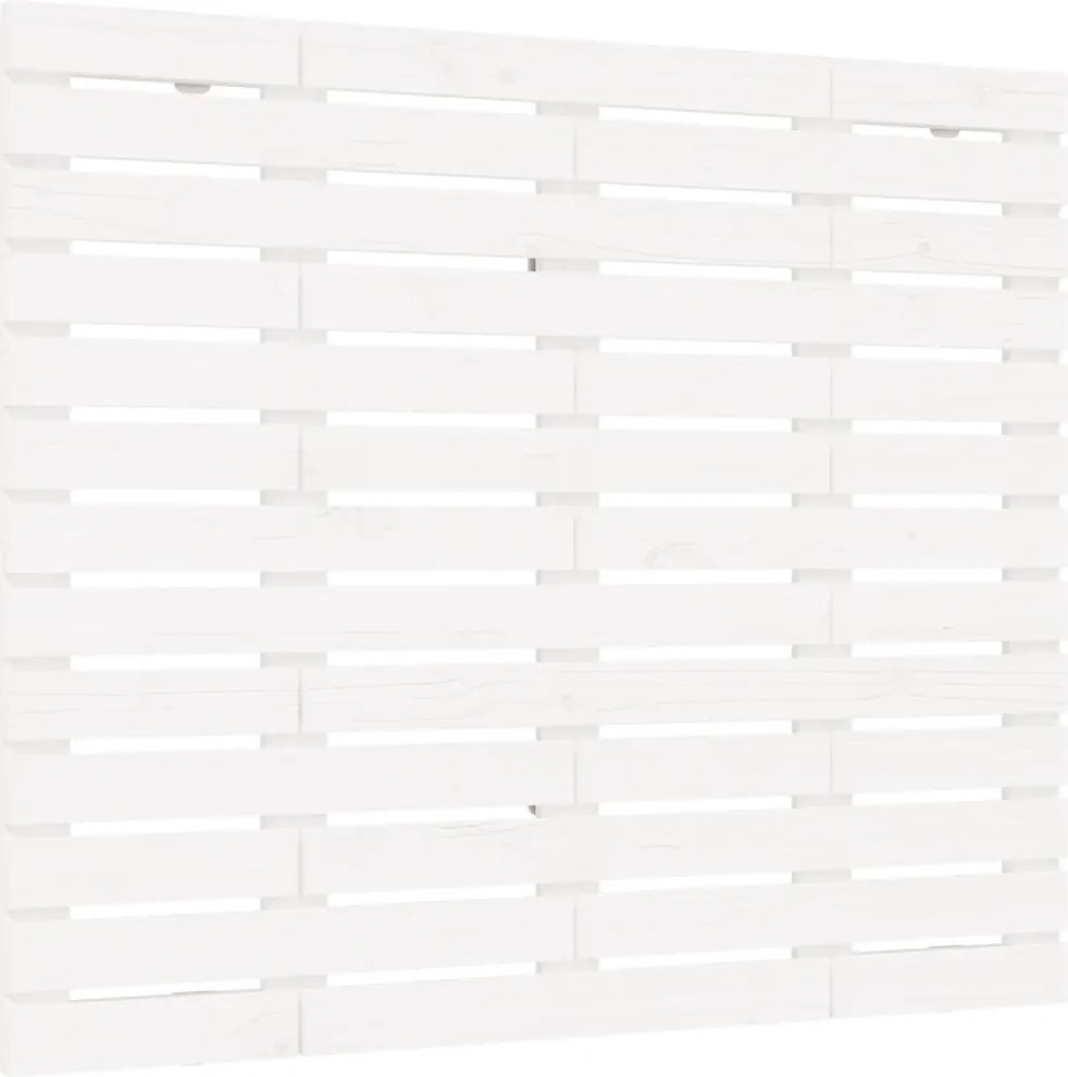 vidaXL Tăblie de pat pentru perete, alb, 126x3x91,5 cm, lemn masiv pin