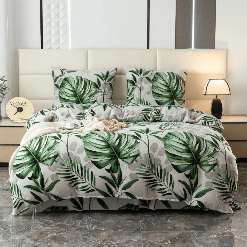 Lenjerie cocolino SINERO verde Dimensiune lenjerie de pat: 70 x 80 cm | 140 x 200 cm