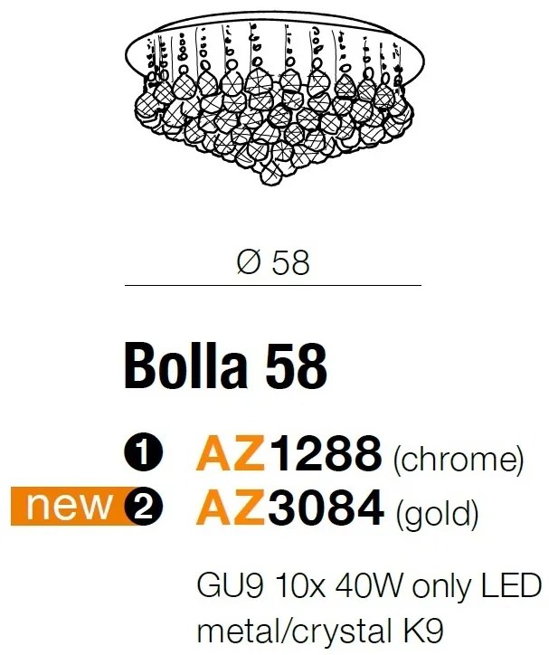 Lustra design elegant BOLLA 58 auriu ZZ AZ3084