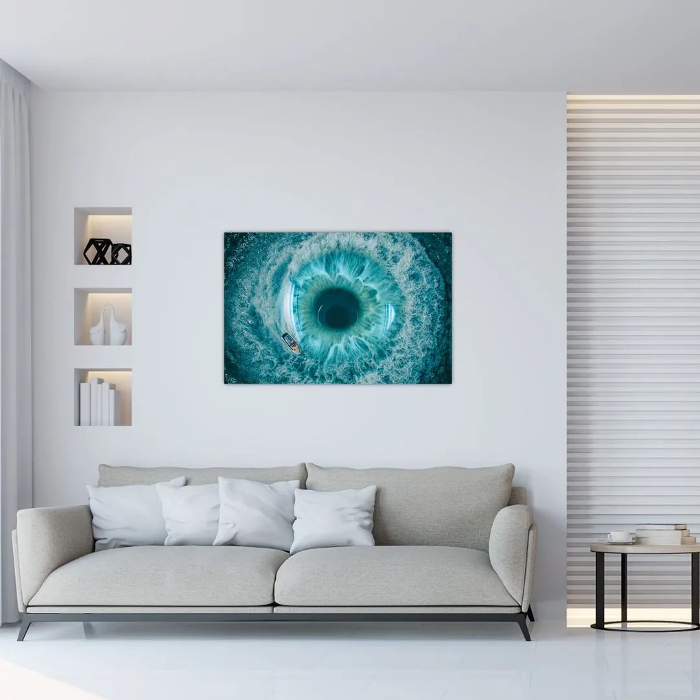 Tablou marea cu barca (90x60 cm)