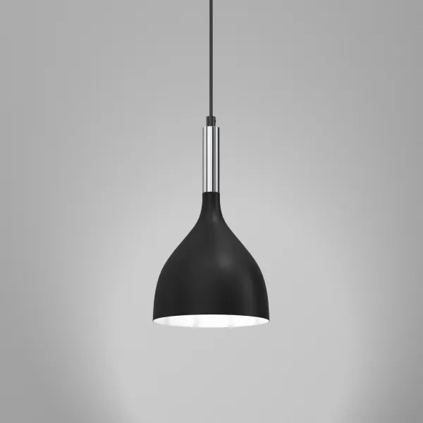 Lustră pe cablu NOAK 1xE27/60W/230V neagră/crom lucios