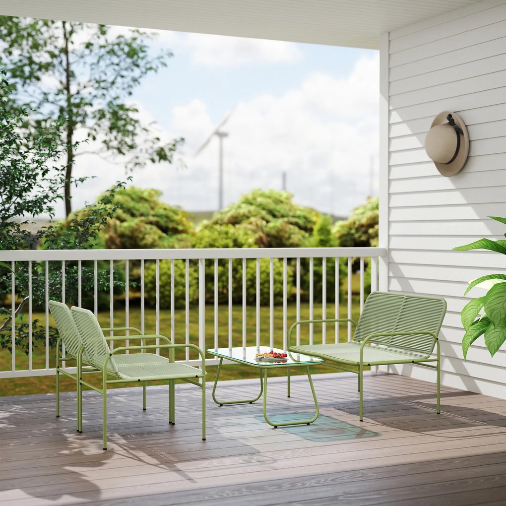 Outsunny Ratan Verde Balcon | Aosom Romania