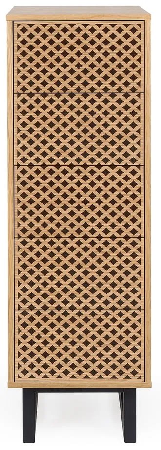 Comodă în decor de stejar Woodman Camden Narrow Diamond Print, 40 x 123 cm