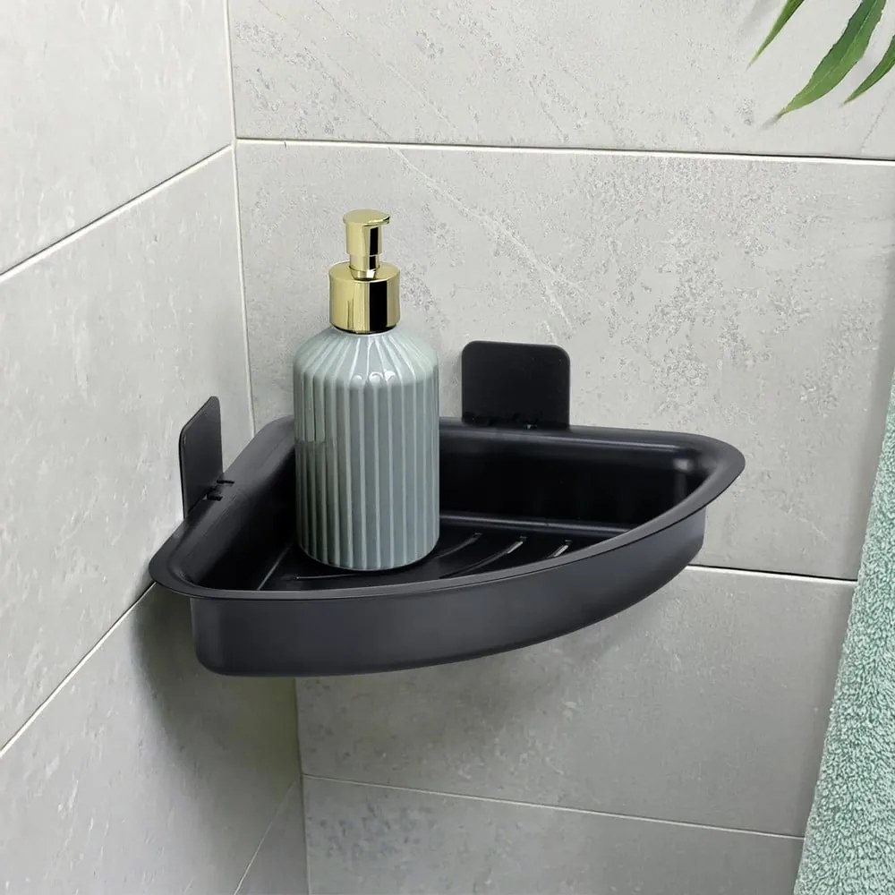 Raft pentru baie negru autoadeziv din plastic Parma – Allstar