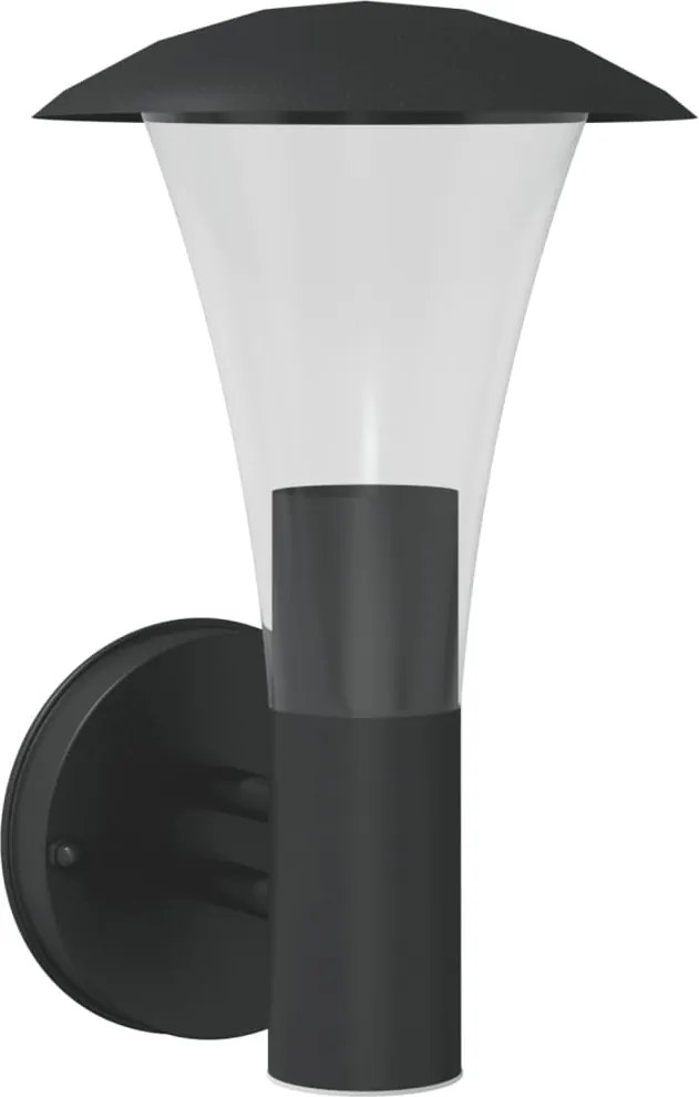 vidaXL Lampă exterioară de perete, negru, oțel inoxidabil