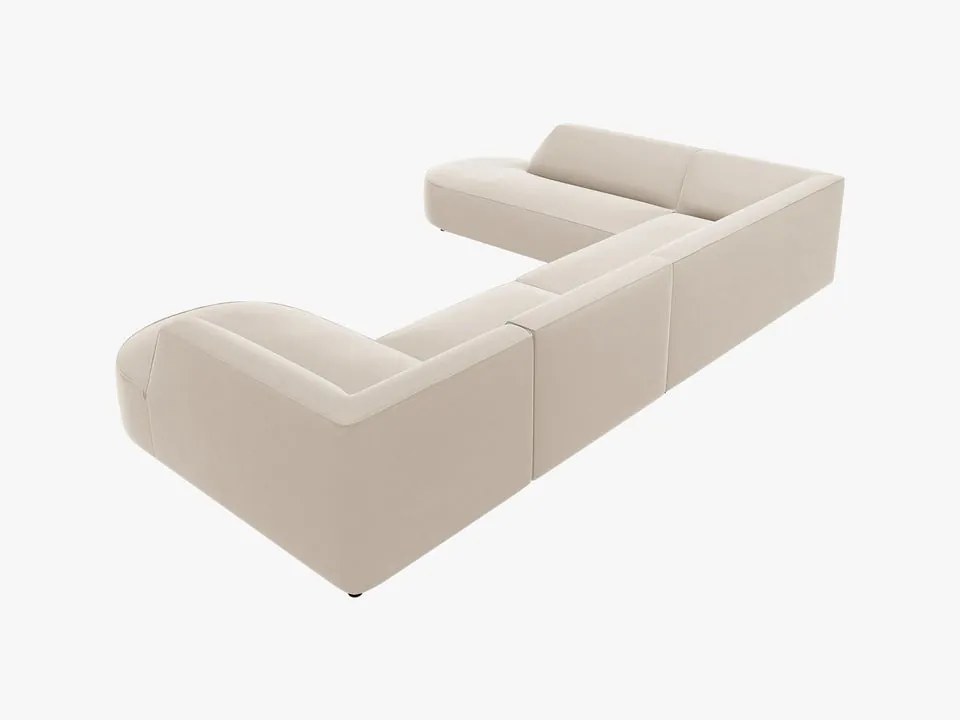 Coltar 6 locuri rotunjit Ruby catifea L366 cm
