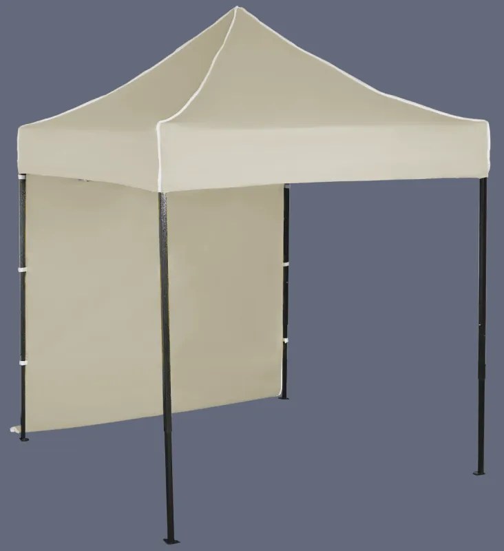 Pavilion de grădină 2x2m – din oțel, 1 perete lateral, Bejă