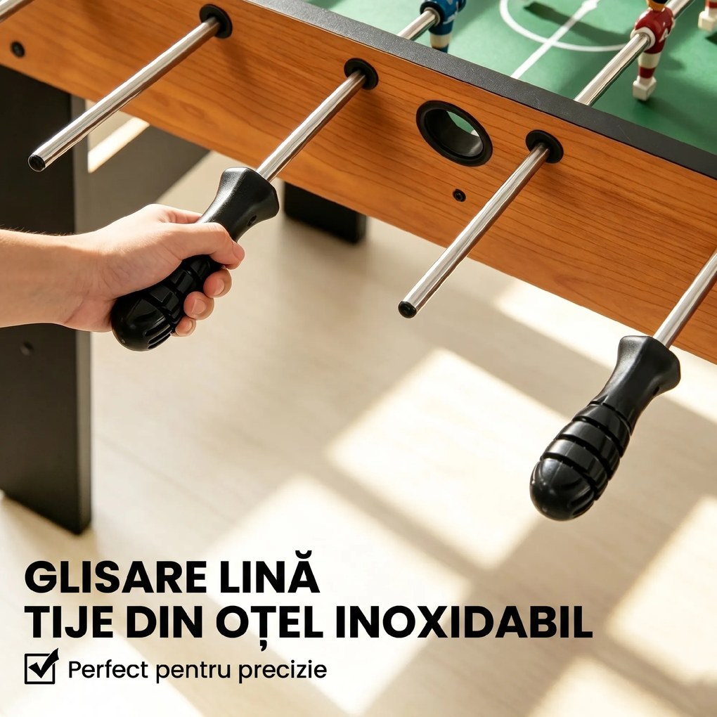 HOMCOM Masă de Fotbal Pliabilă, 22 Jucători și 2 Bile, 98x42x62,5 cm, Lemn | Aosom Romania