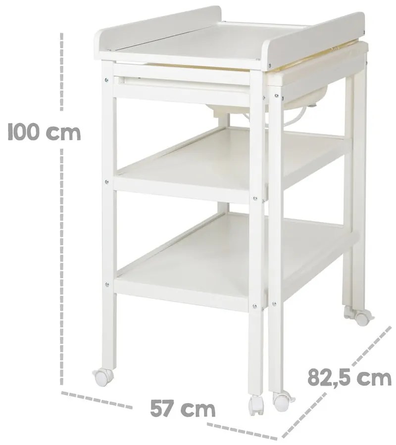 Masă de înfășat albă Style grau – Roba