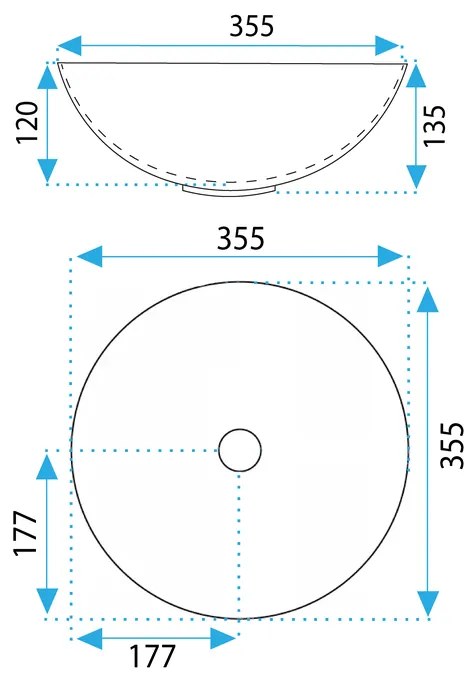 Lavoar pentru blat Rea Stella alb auriu edge