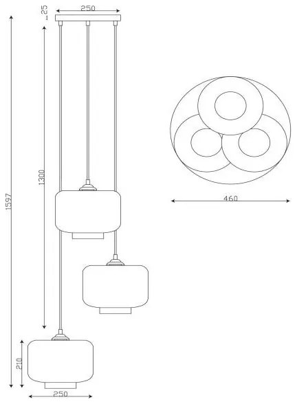 Lustră pe cablu Lucide 46413/13/65 MEDINE 3xE27/40W/230V fumuriu