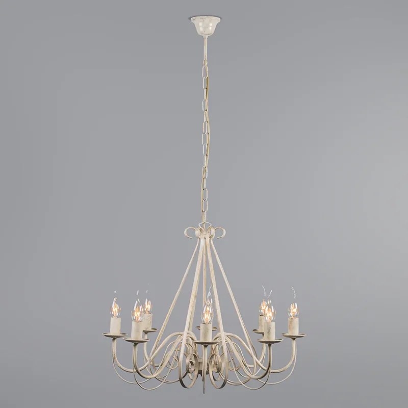 Candelabru de 60 cm de culoare crem cu abajururi taupe - Giuseppe 8