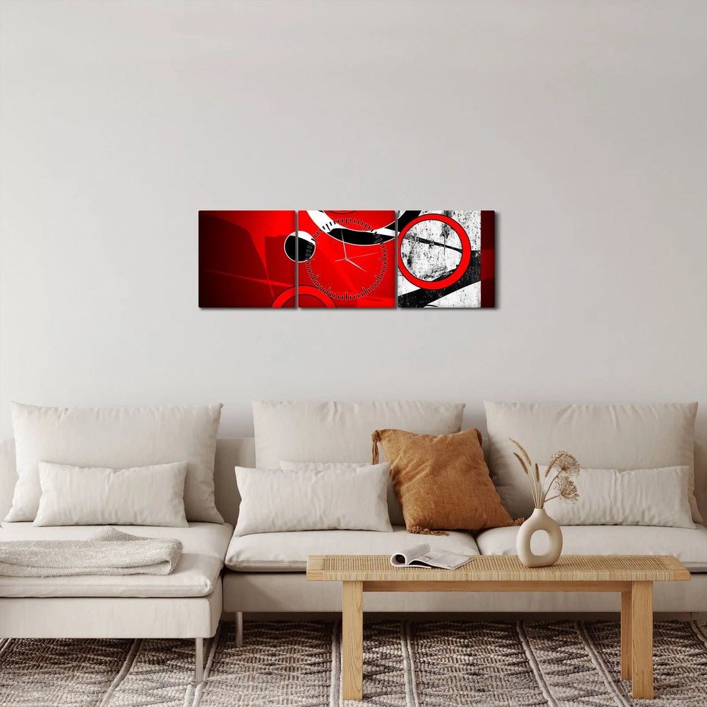 Tablou cu abstracție (cu ceas) (90x30 cm)