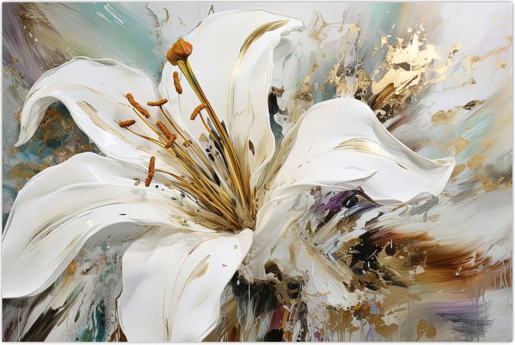 Tablou - Abstracție cu crin (90x60 cm)