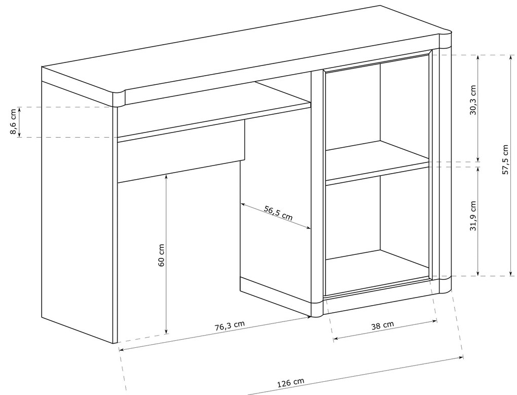 Masă PC Douglas 13 (Stejar sonoma). 1055570