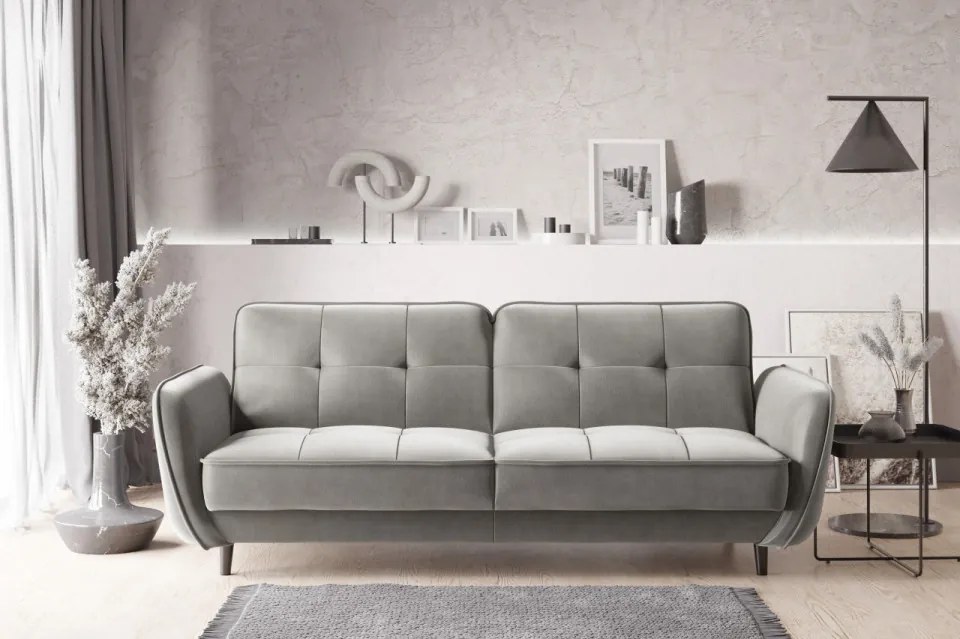 Canapea tapitata, extensibila, cu spatiu pentru depozitare, 220x83x90 cm, Bellis 03, Eltap (Culoare: Kaki / Nube 33)