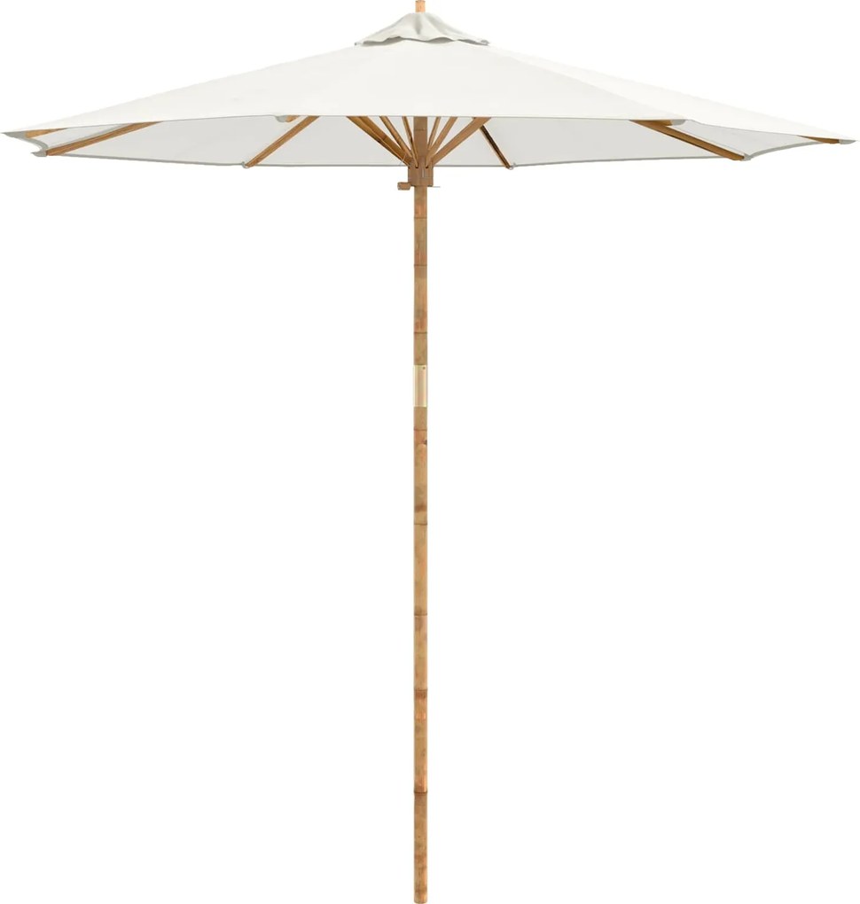 vidaXL Parasol de Grădină Alb crem Ø 270 x 260 cm Bambus