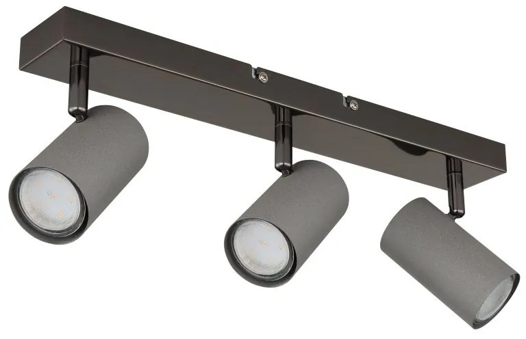 Plafoniera cu 3 spoturi directionabile metal negru gri ROBBY