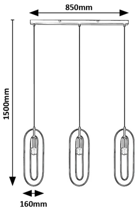 Lustra moderna cu 3 pendule Rovier