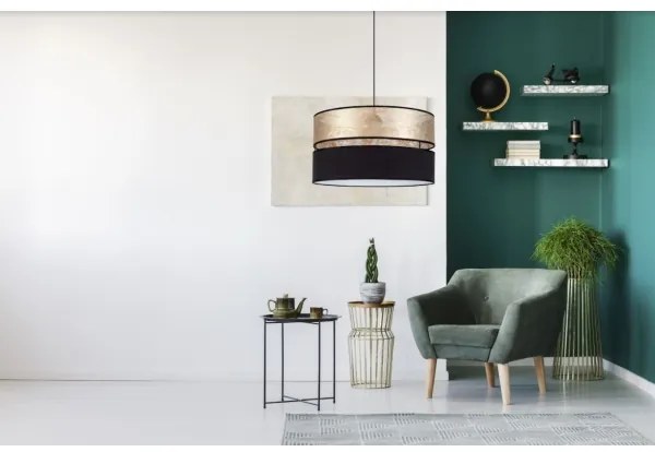 Lustră pe cablu LIMA 1xE27/60W/230V neagră/aurie