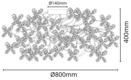 Lustră de cristal aplicată 12xG9/40W/230V colorat