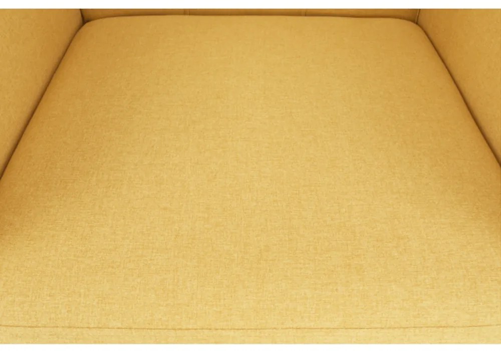 Fotoliu complet tapiţat, material textil muştar, AMEDIA