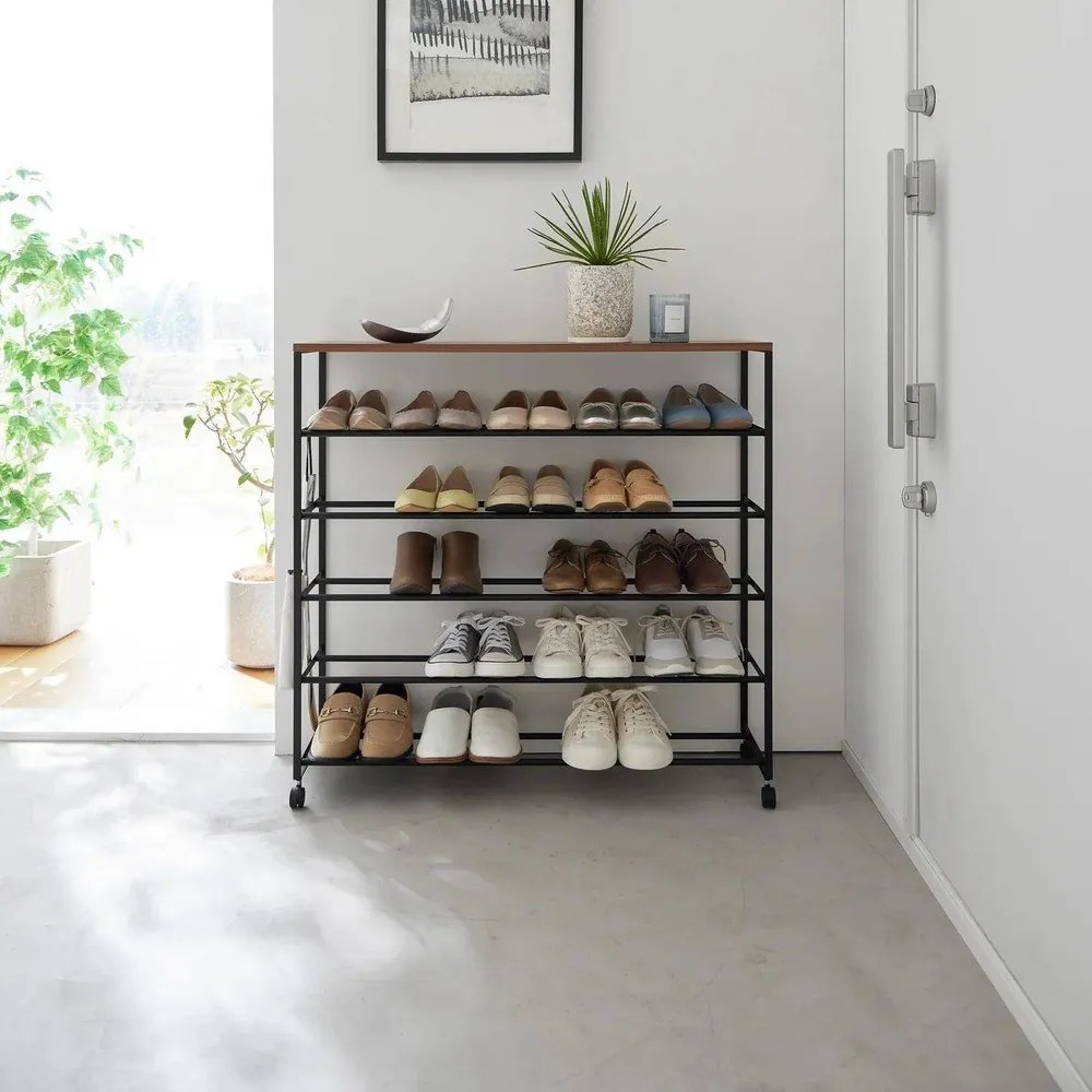 Pantofar negru din metal 90,5x87x26 cm Tower – YAMAZAKI