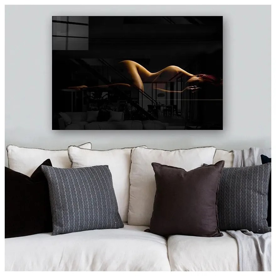 Tablou din sticlă 100x70 cm Silhouette – Wallity