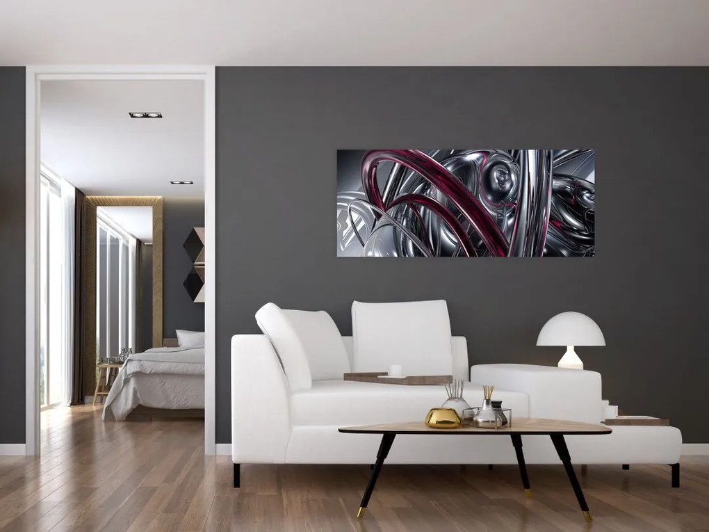 Tabloul cu abstracție gri (120x50 cm)