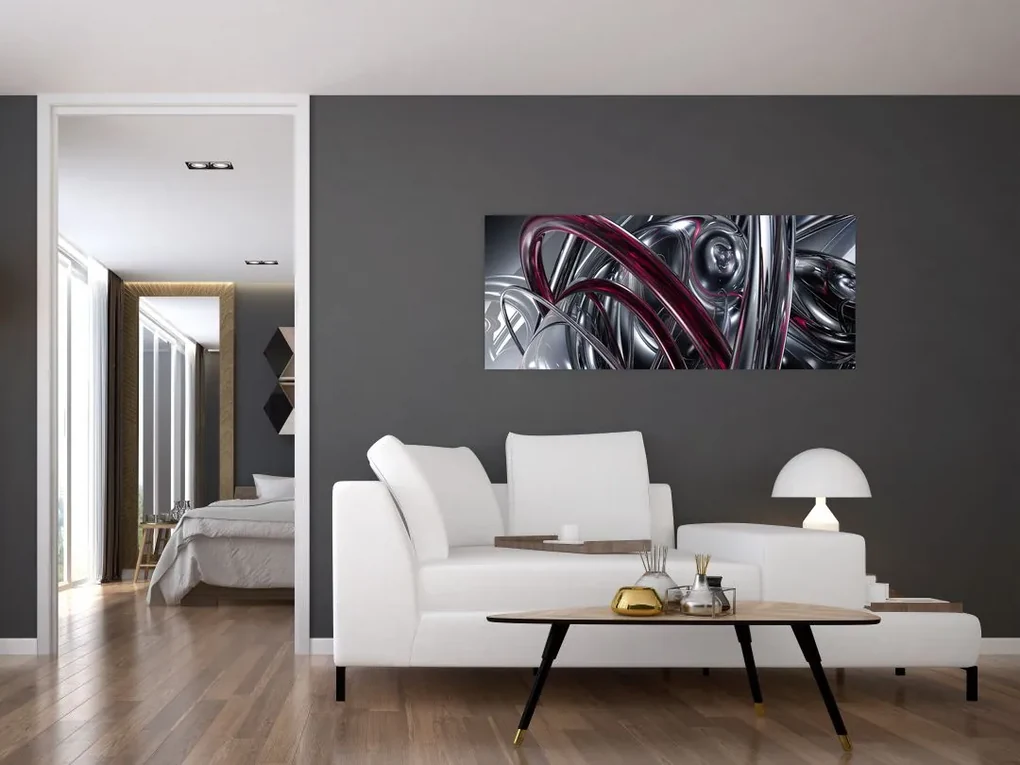 Tabloul cu abstracție gri (120x50 cm)