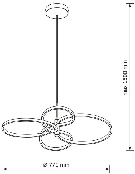 Lustră LED suspendată pe cablu RIBBON LED/37W/230V 4000K neagră