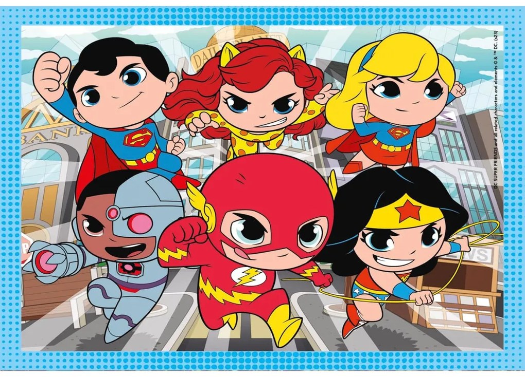 Liga Dreptății Mini-mates Puzzle 4-în-1 DC Super Hero Clementoni