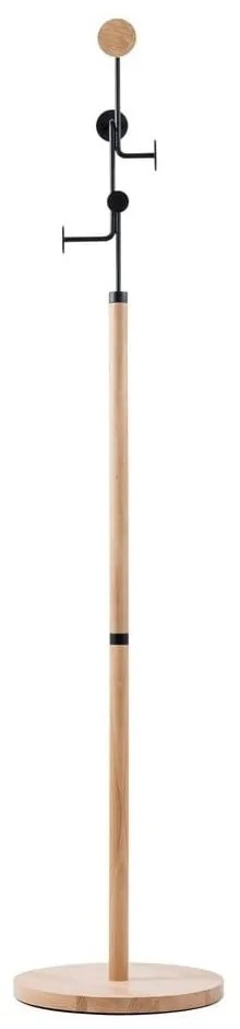 Cuier din lemn masiv de stejar cu detalii negre Gazzda Hook