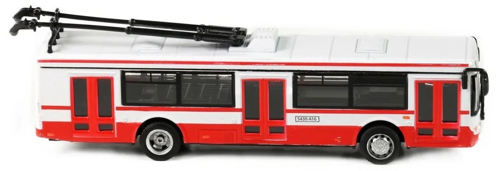 Rappa Troleibuz metalic roșu, 16 cm