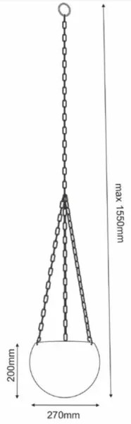 Ghiveci de flori suspendat 155x20 cm negru