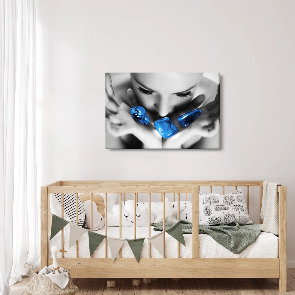 Tablou cu portretul femeii cu pietre (90x60 cm)